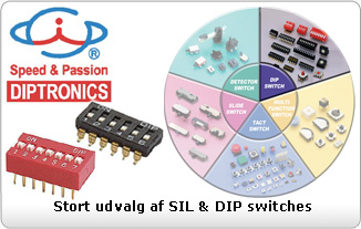 Stort udvalg af DIPTRONICS SIL og DIP switches